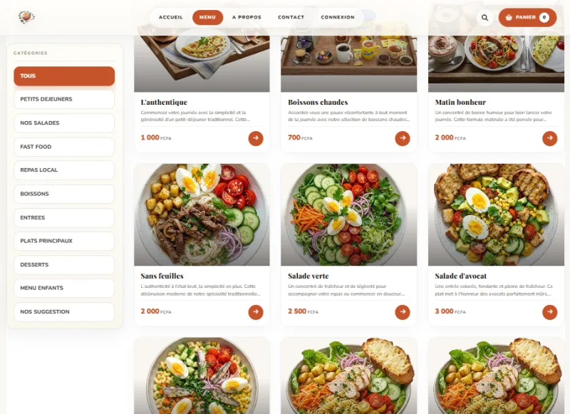 Application web restaurant